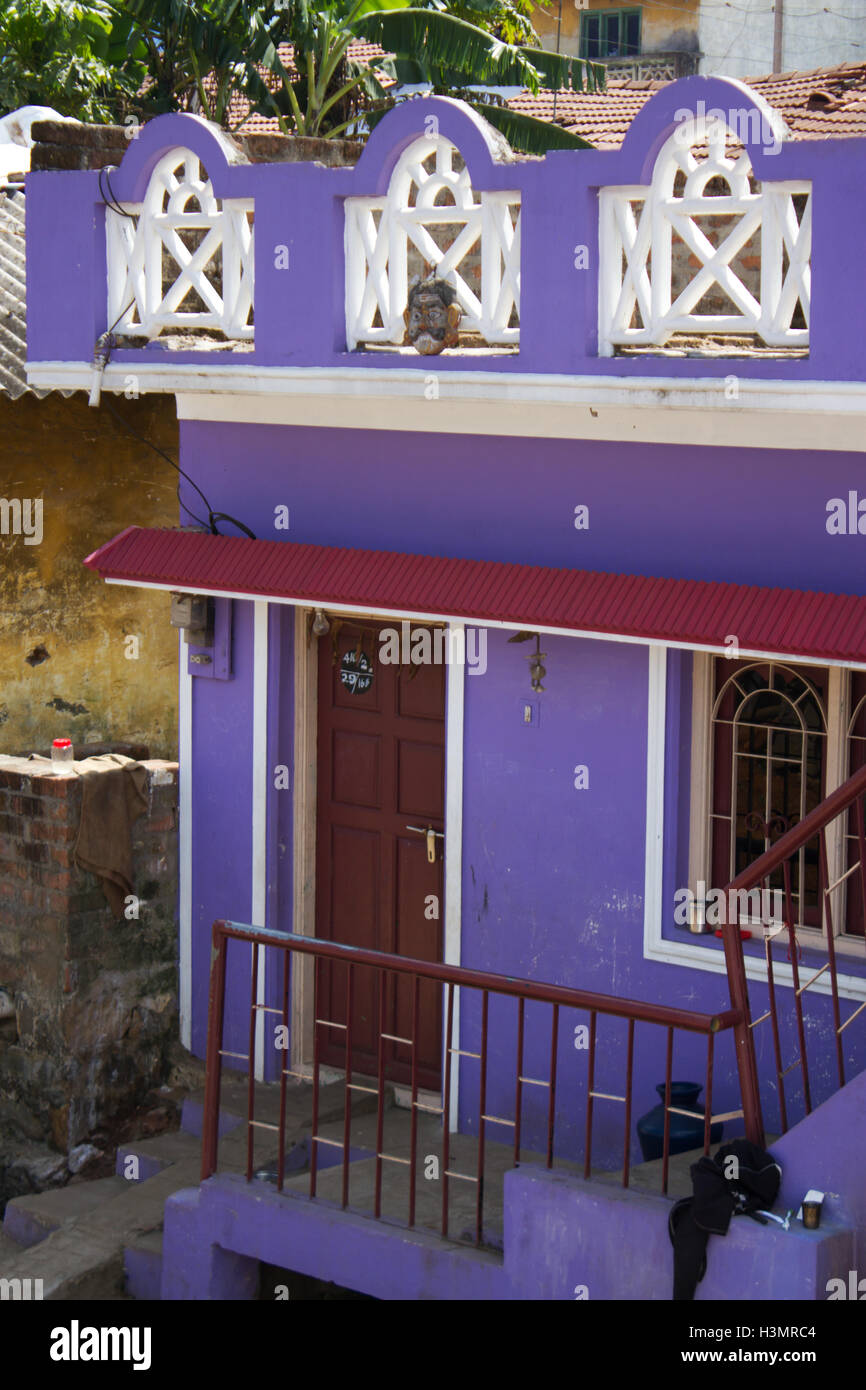 photo of an Indian house in a hill village in India Stock Photo