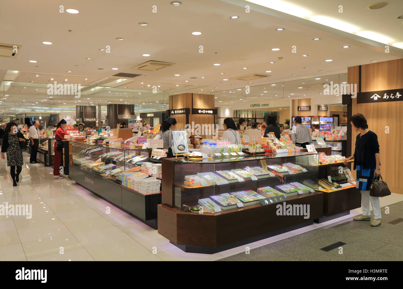 People shop traditional Japanese sweet food Wagashi at ATRIO department