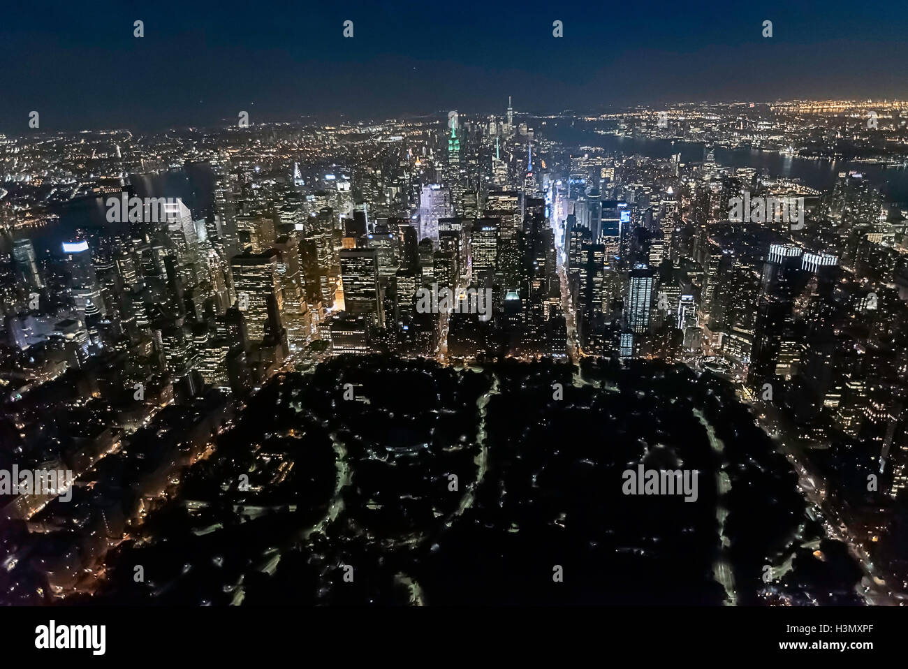 Image showcasing Aerial view from helicopter of Central Park, Empire State Building, New ...