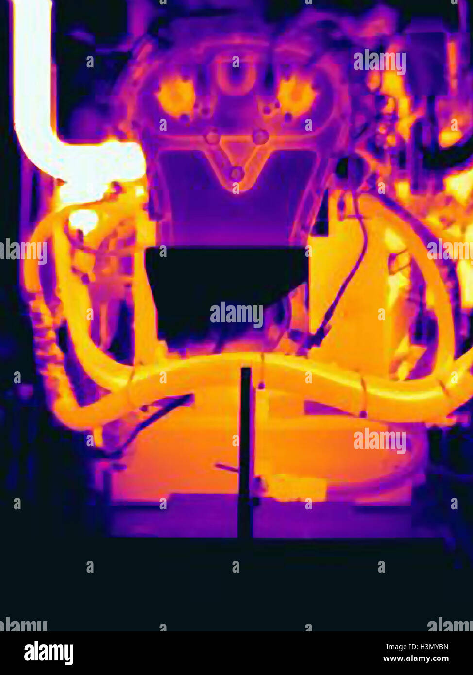 Thermal image of automobile engine Stock Photo