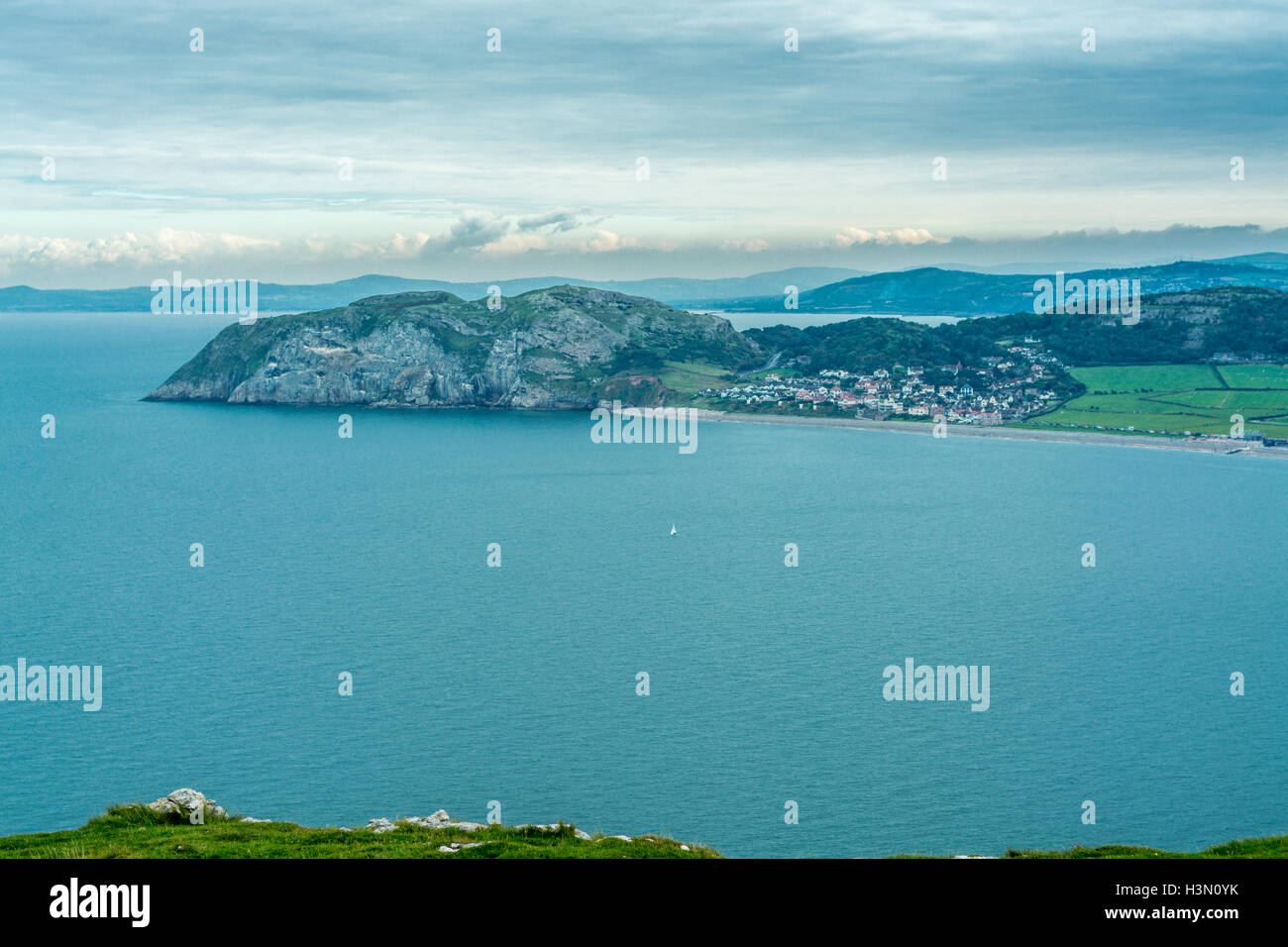 A view from an elevated position on the Great Orme at Llandudno Stock Photo