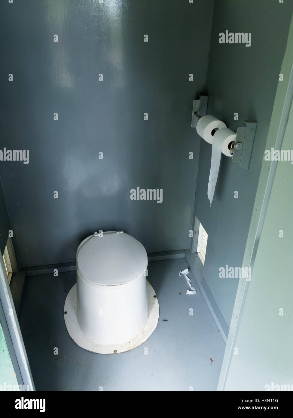 Camp ground latrine outhouse inside pit toilet Stock Photo Alamy