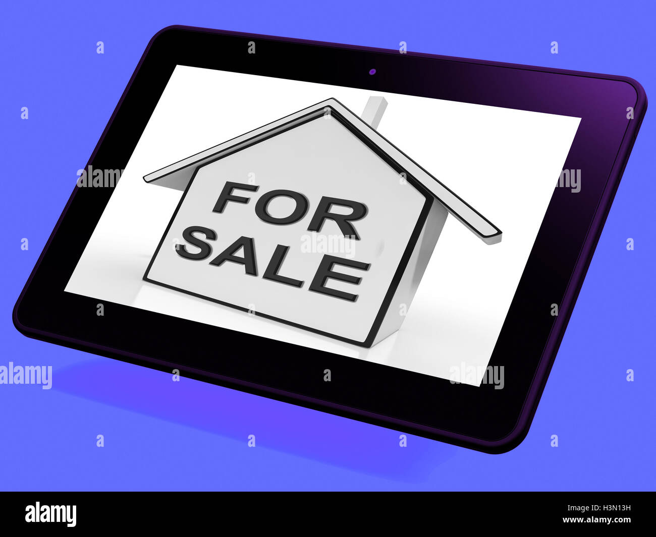 For Sale House Tablet Means Selling Or Auctioning Home Stock Photo