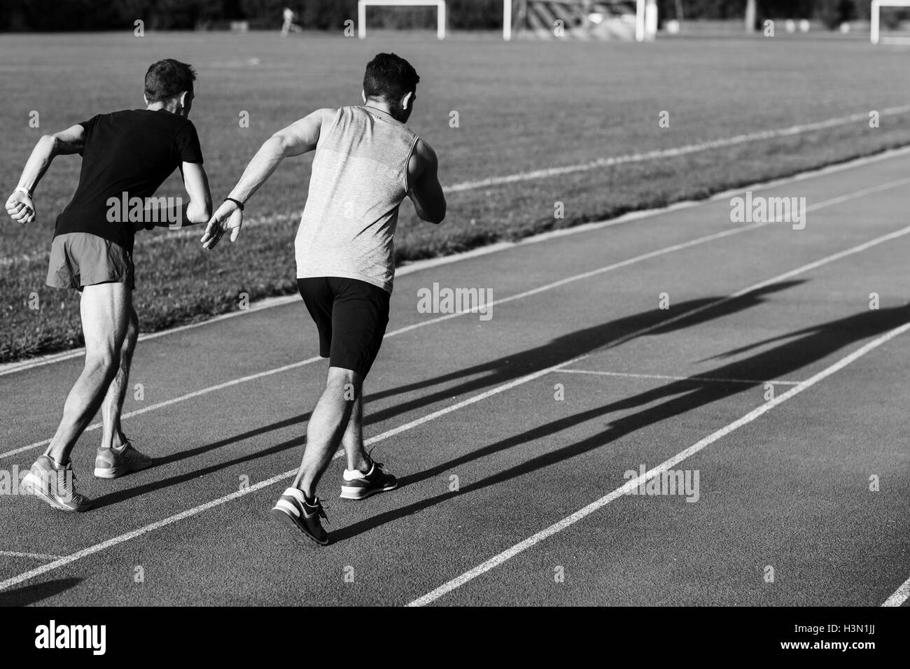 Black and white portrait of men engaged in race walking Stock Photo - Alamy