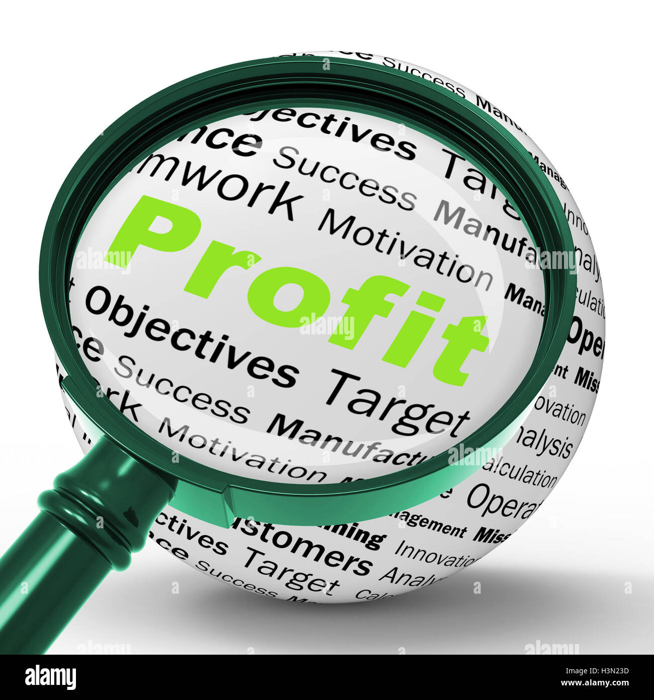 Profit Magnifier Definition Means Company Growth Or Performance Stock Photo