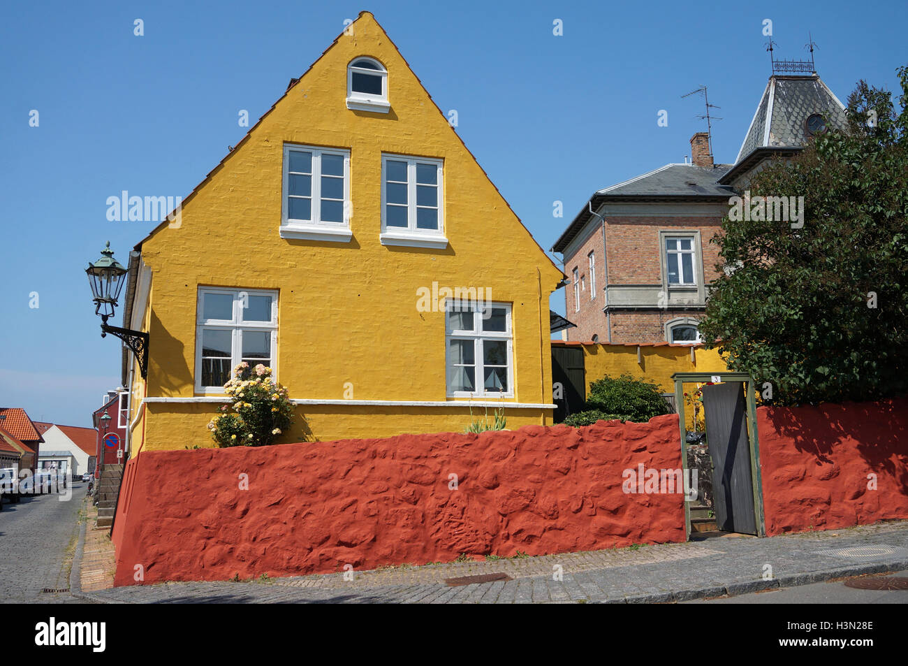 House on the street, Ronne, Bornholm, Denmark Stock Photo Alamy