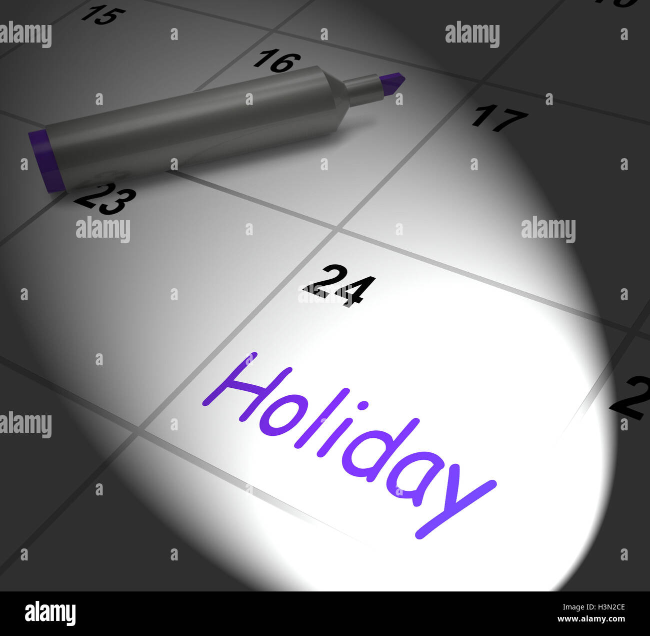 Holiday Calendar Displays Rest Day And Break From Work Stock Photo