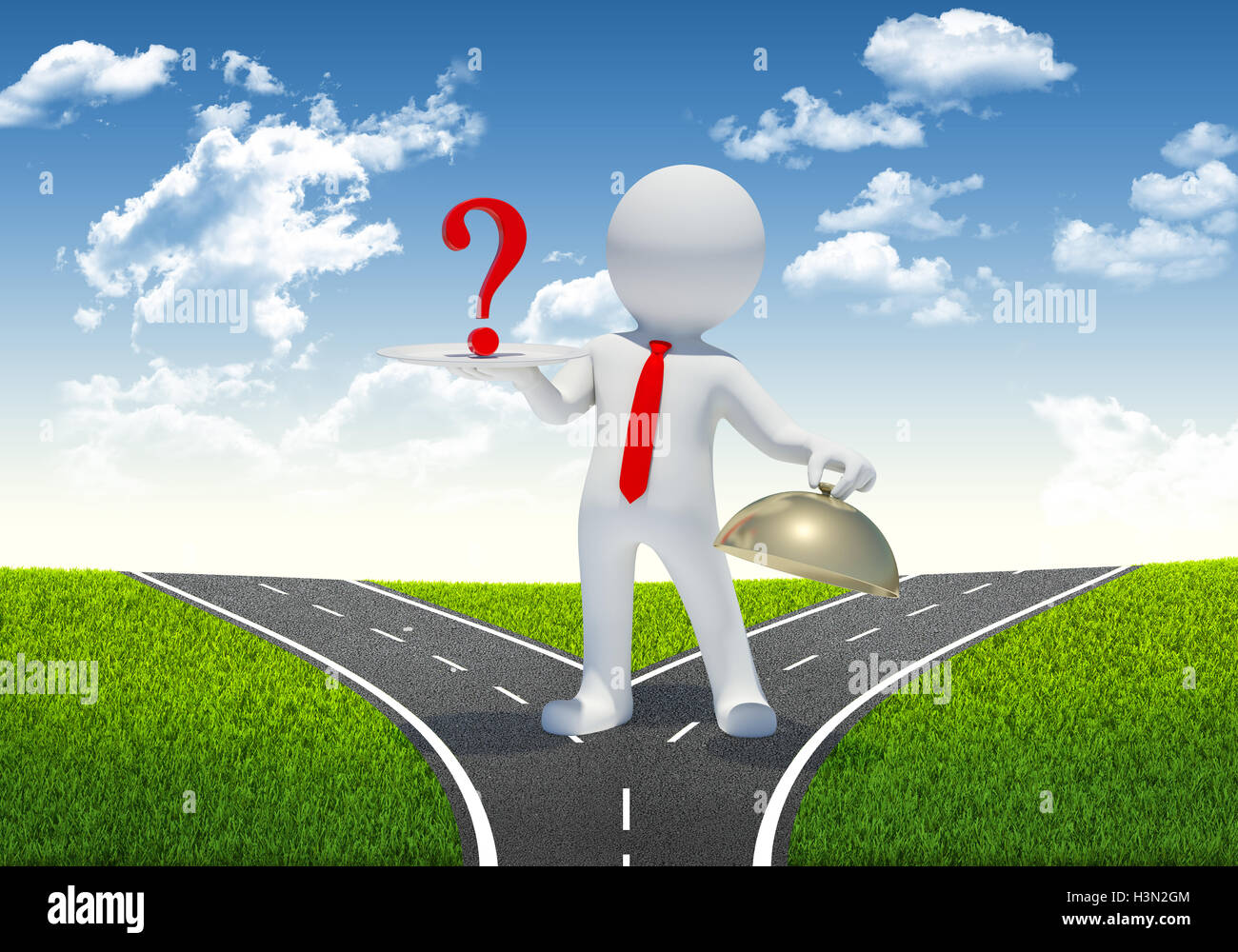 3d white man with question mark Stock Photo - Alamy