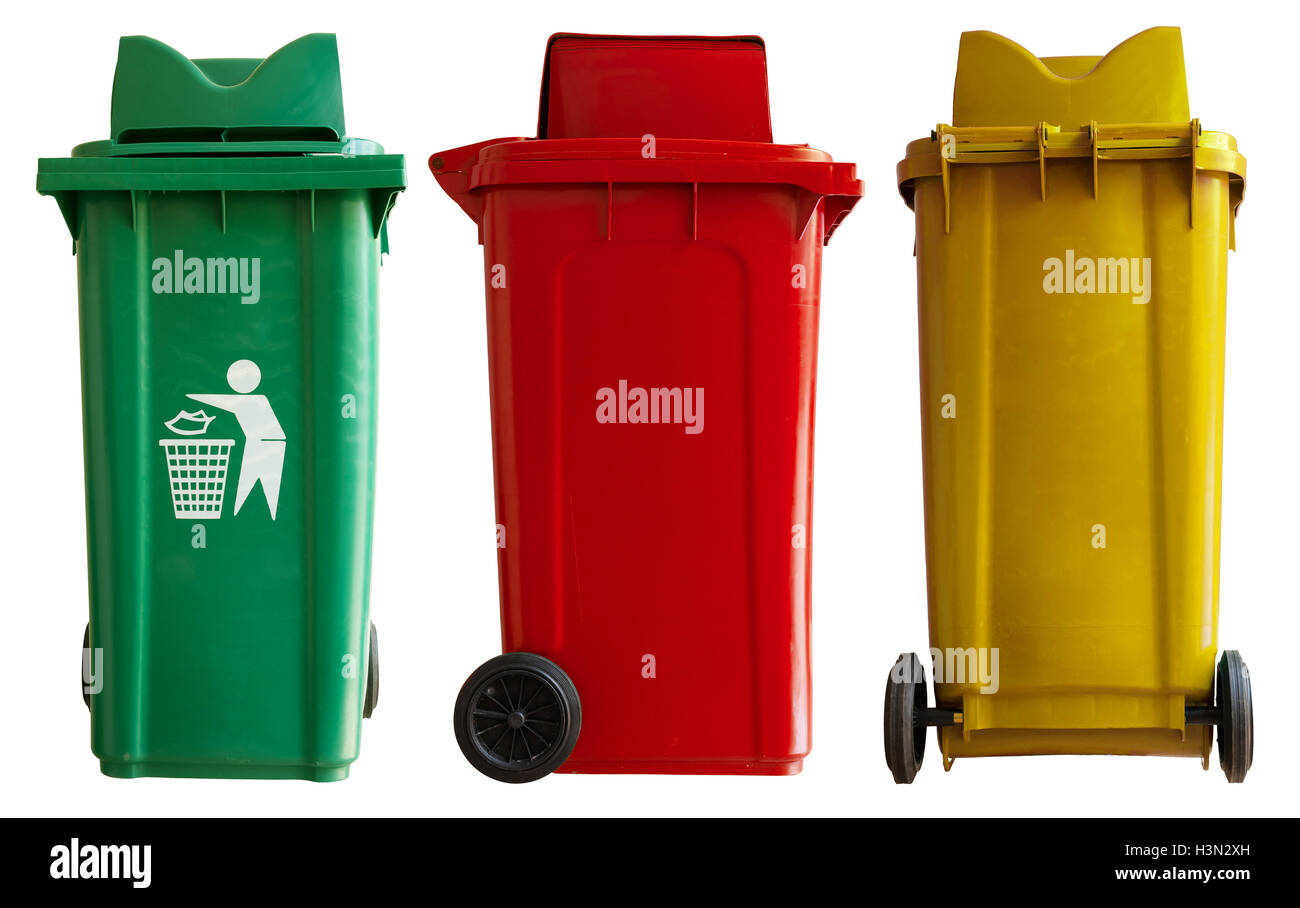 Row of plastic bins Cut Out Stock Images & Pictures Alamy