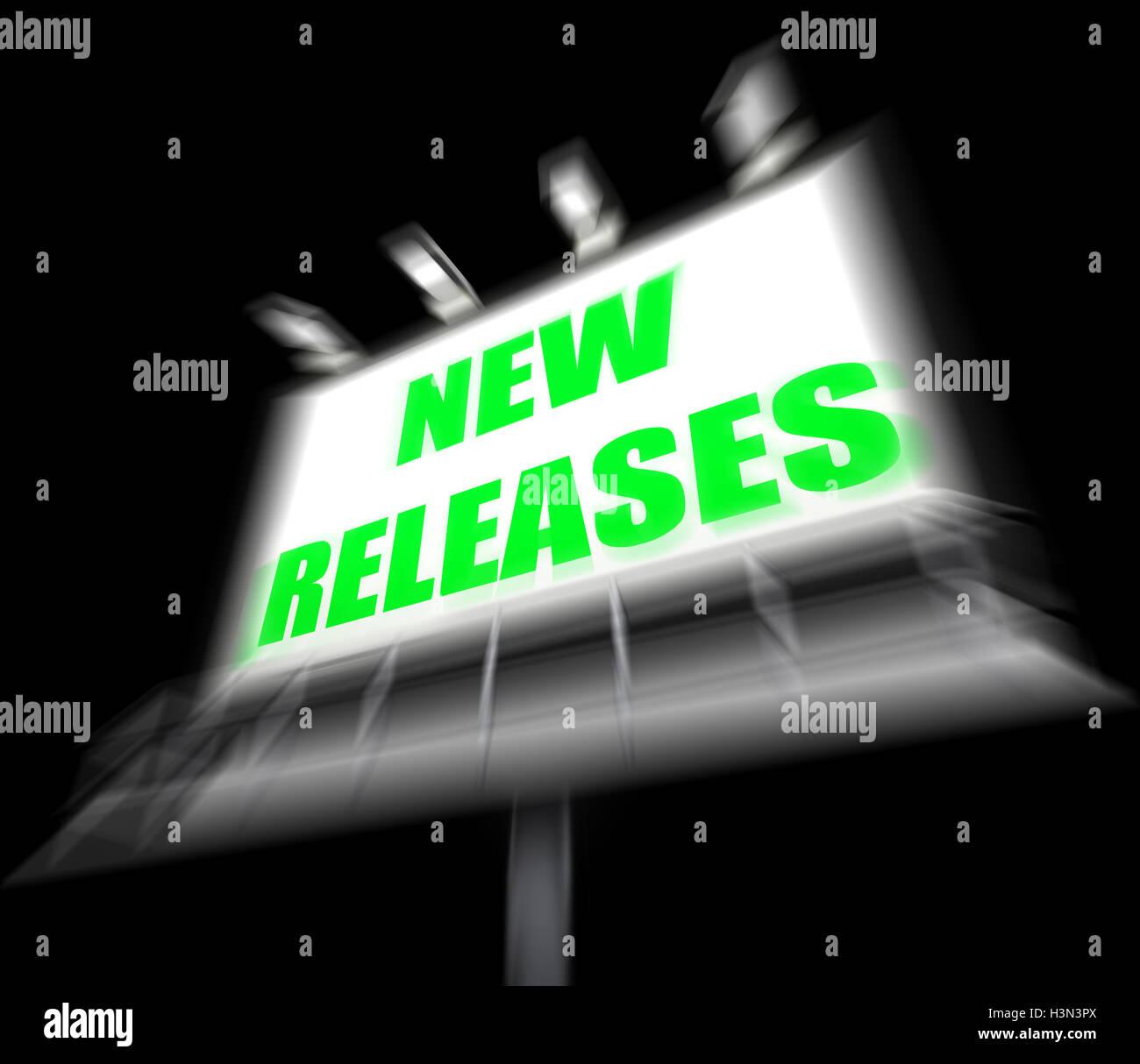 New Releases Sign Displays Now Available or Current Product Stock Photo ...