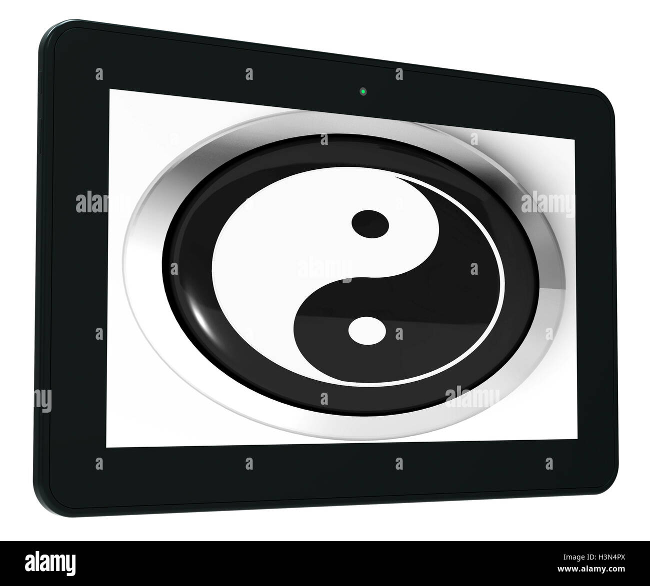 Ying Yang Tablet Means Spiritual Peace Harmony Stock Photo