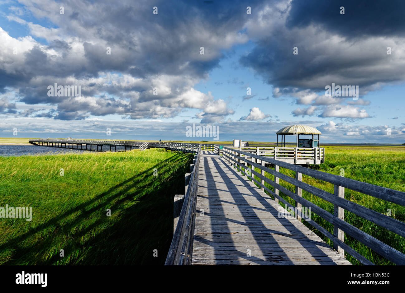 Dramatic skies over Kellys Beach Walkway in Kouchibouguac National Park