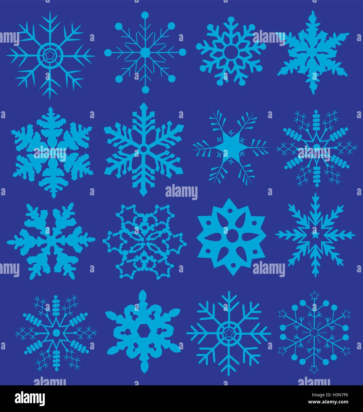 vector illustration of a snowflake set Christmas background Stock ...