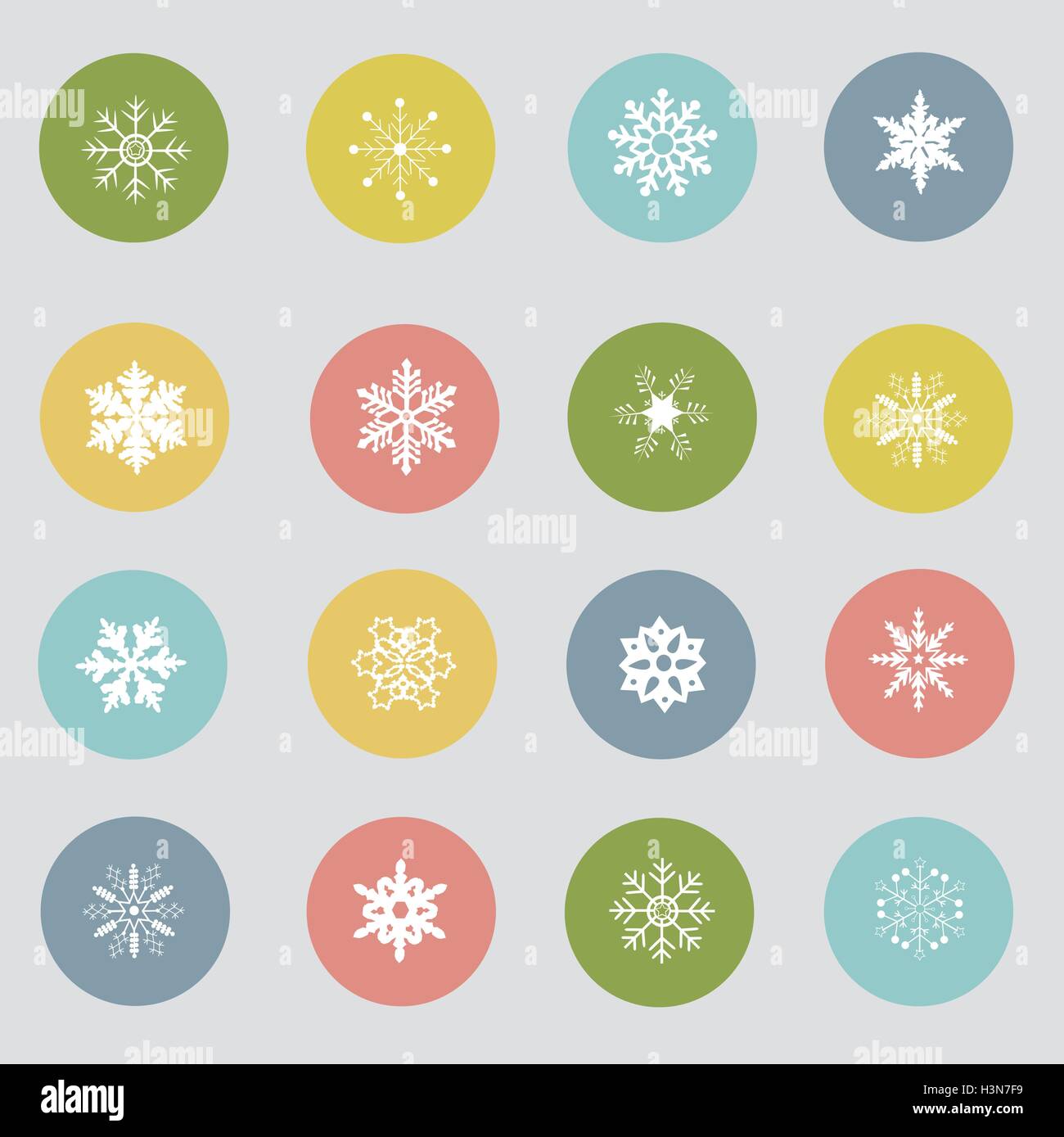 vector illustration of a snowflake set Christmas background Stock ...