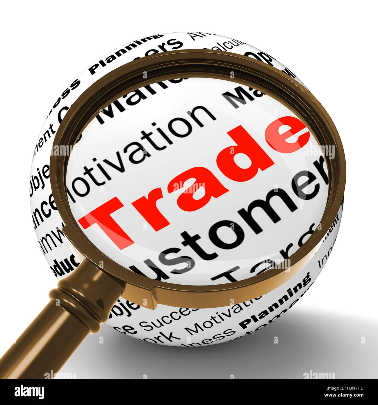Trade Magnifier Definition Shows Stock Trading Or Sharing Stock Photo Alamy