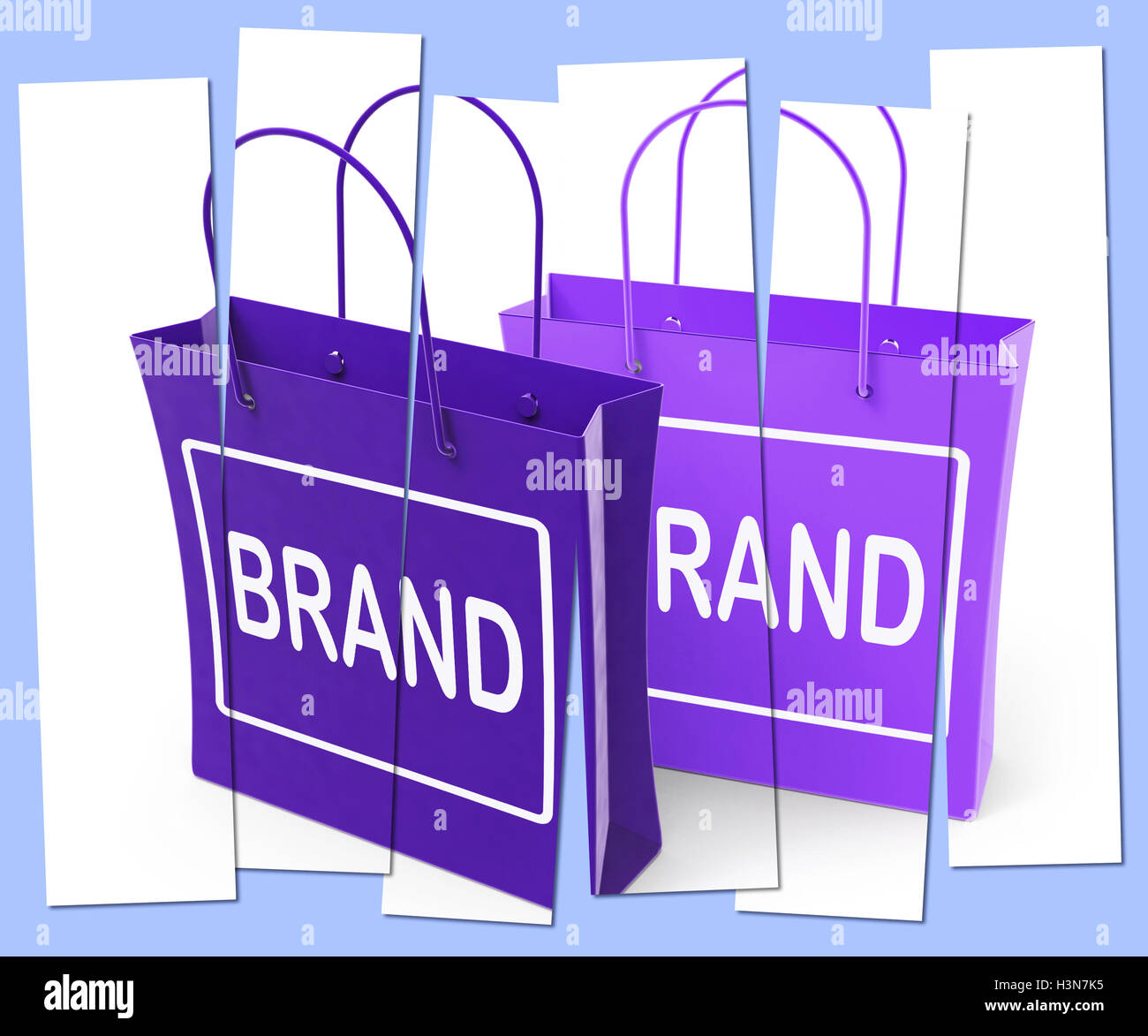 Brand Shopping Bags Show Branding Product Label or Trademark Stock