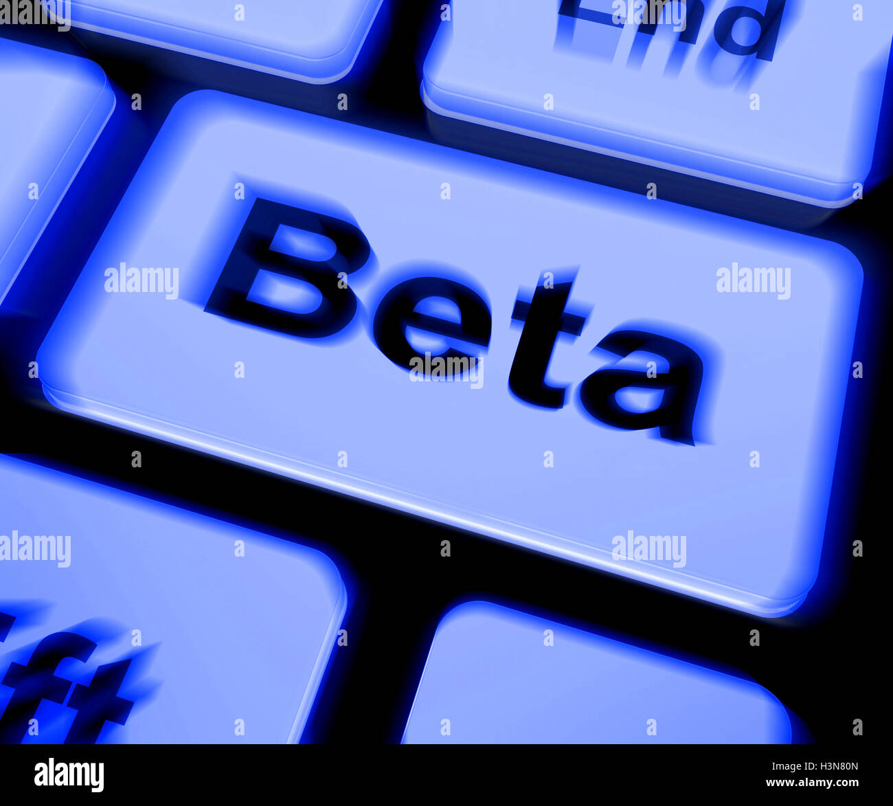Beta Keyboard Shows Development Or Demo Version Stock Photo Alamy