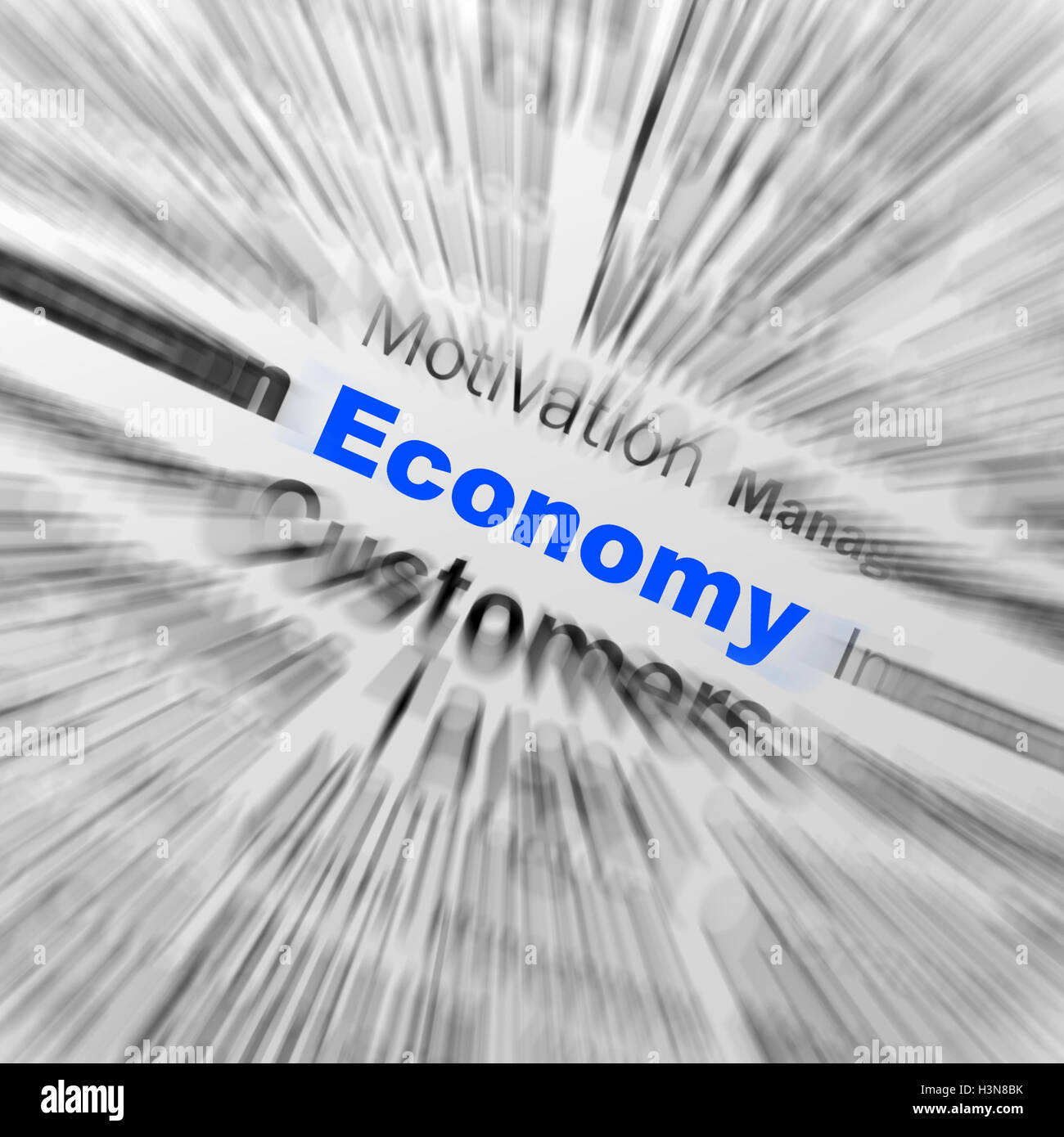 Economy Sphere Definition Displays Financial Management Or Accou Stock Photo
