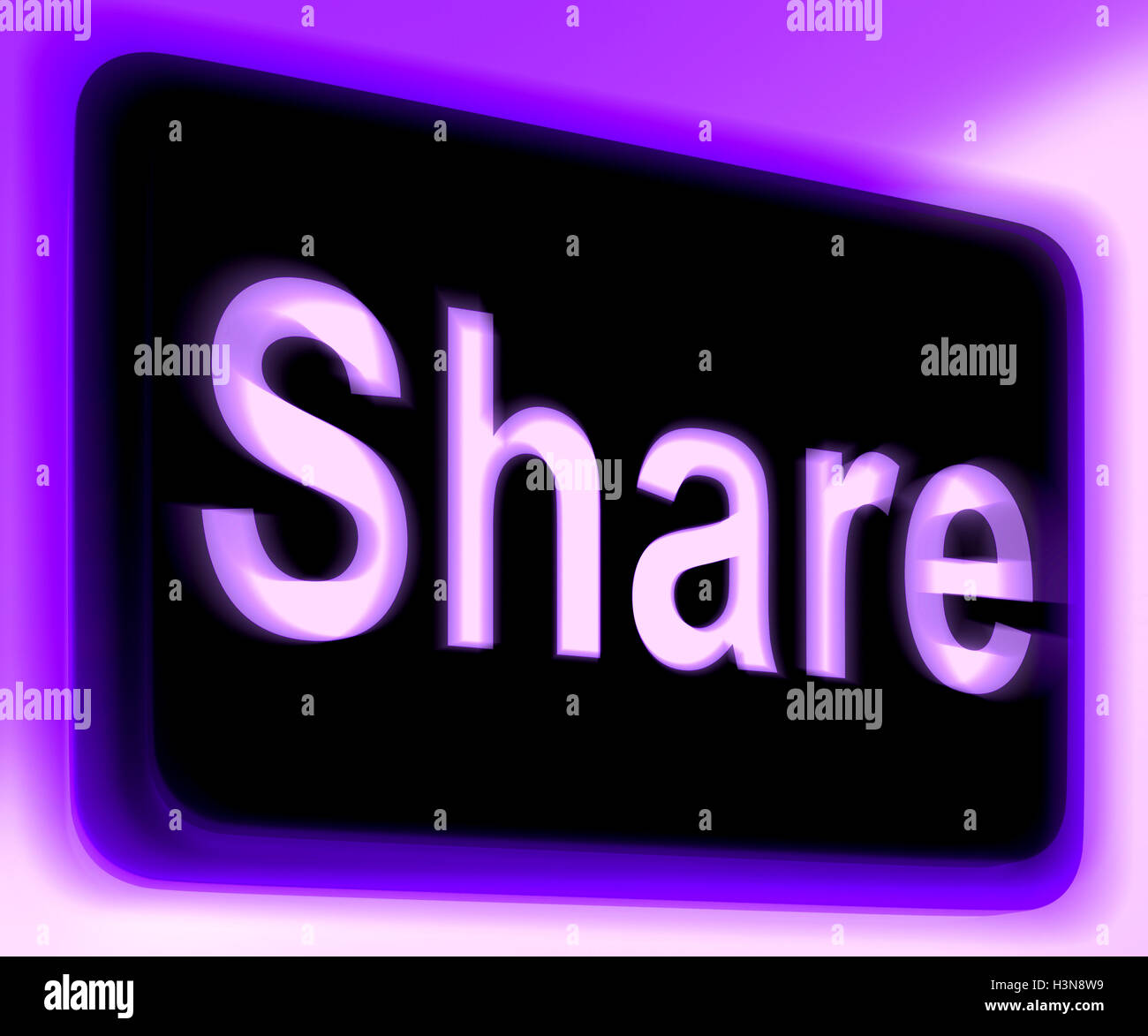 Share Sign Shows Sharing Webpage Or Picture Online Stock Photo