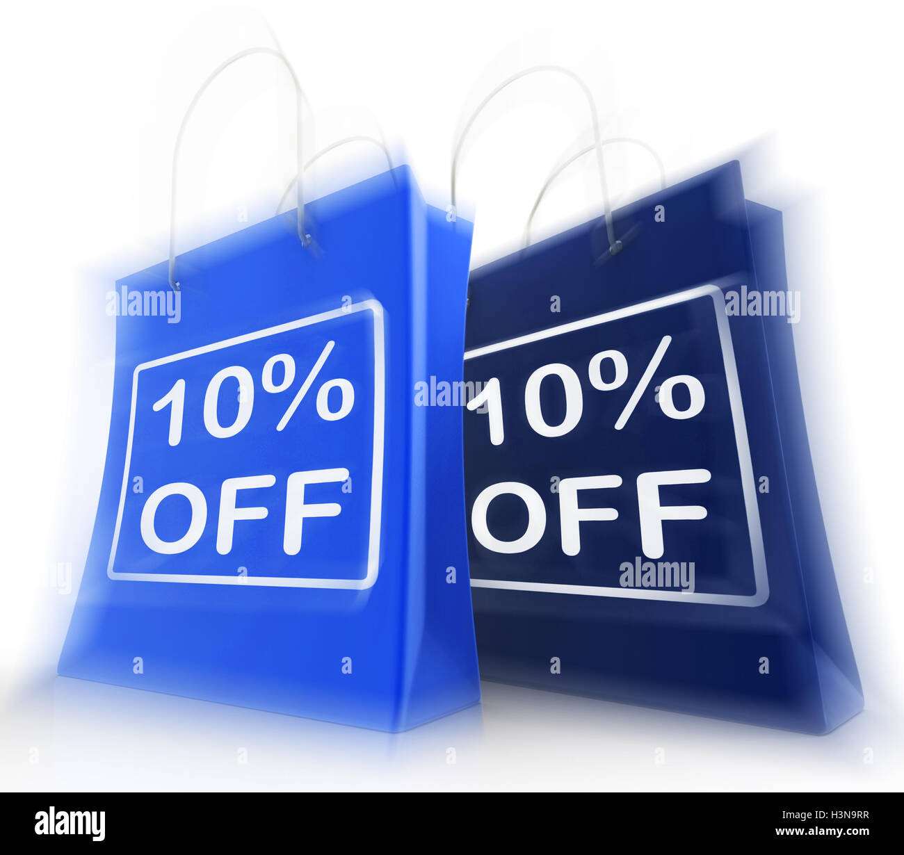 Ten Percent Off On Bags Shows 10 Bargains Stock Photo