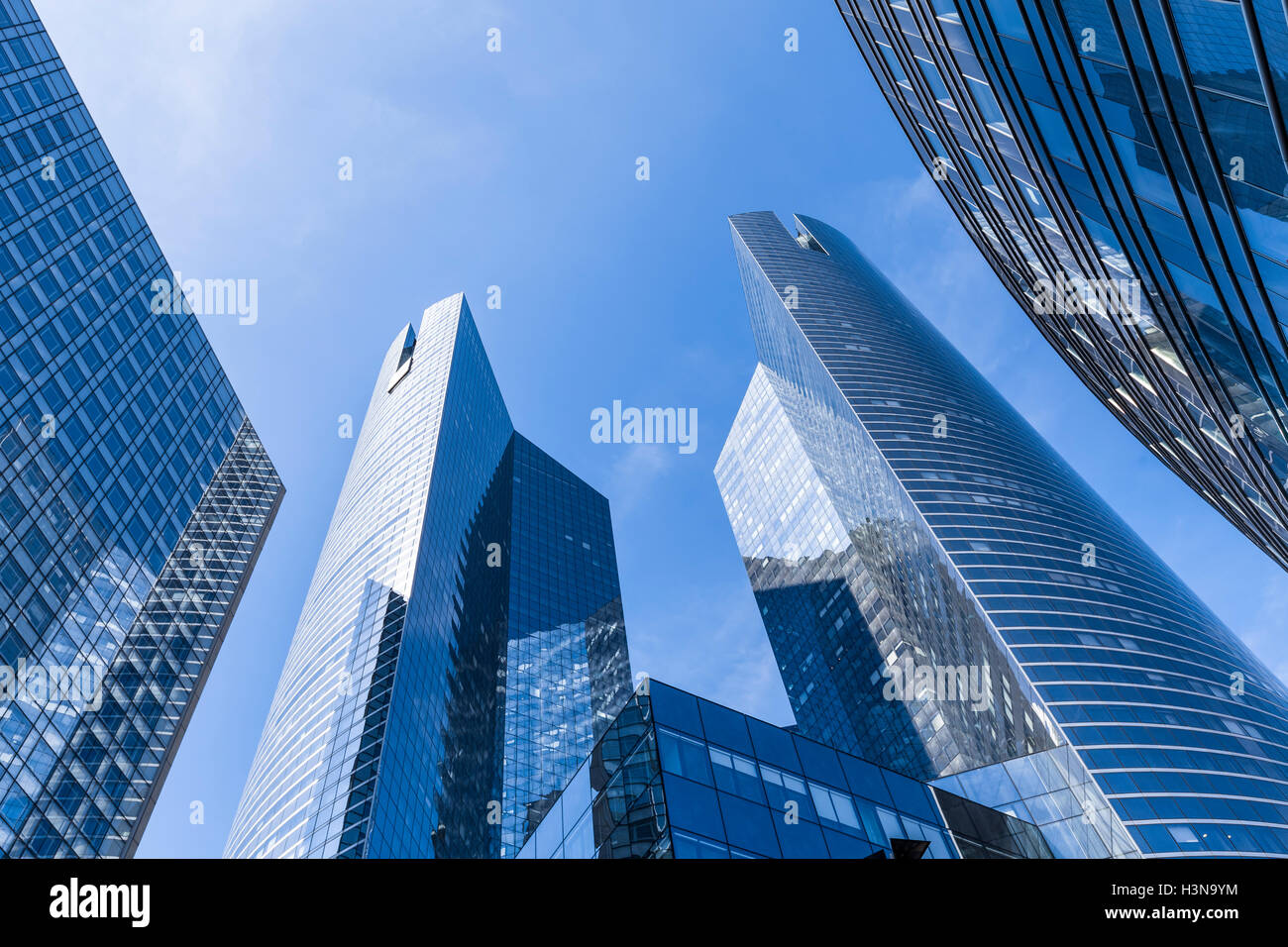Banks and office buildings in business district Stock Photo