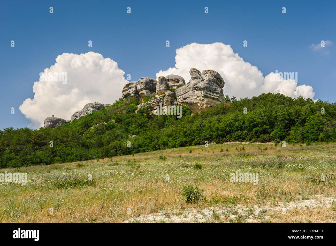 Crimea mountains near Eski Kermen Stock Photo