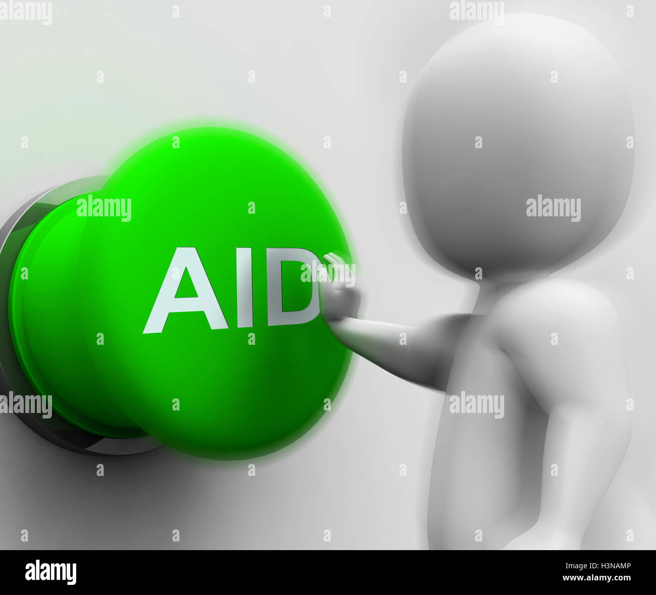 Aid Pressed Shows Rescue Assistance Or Relief Stock Photo