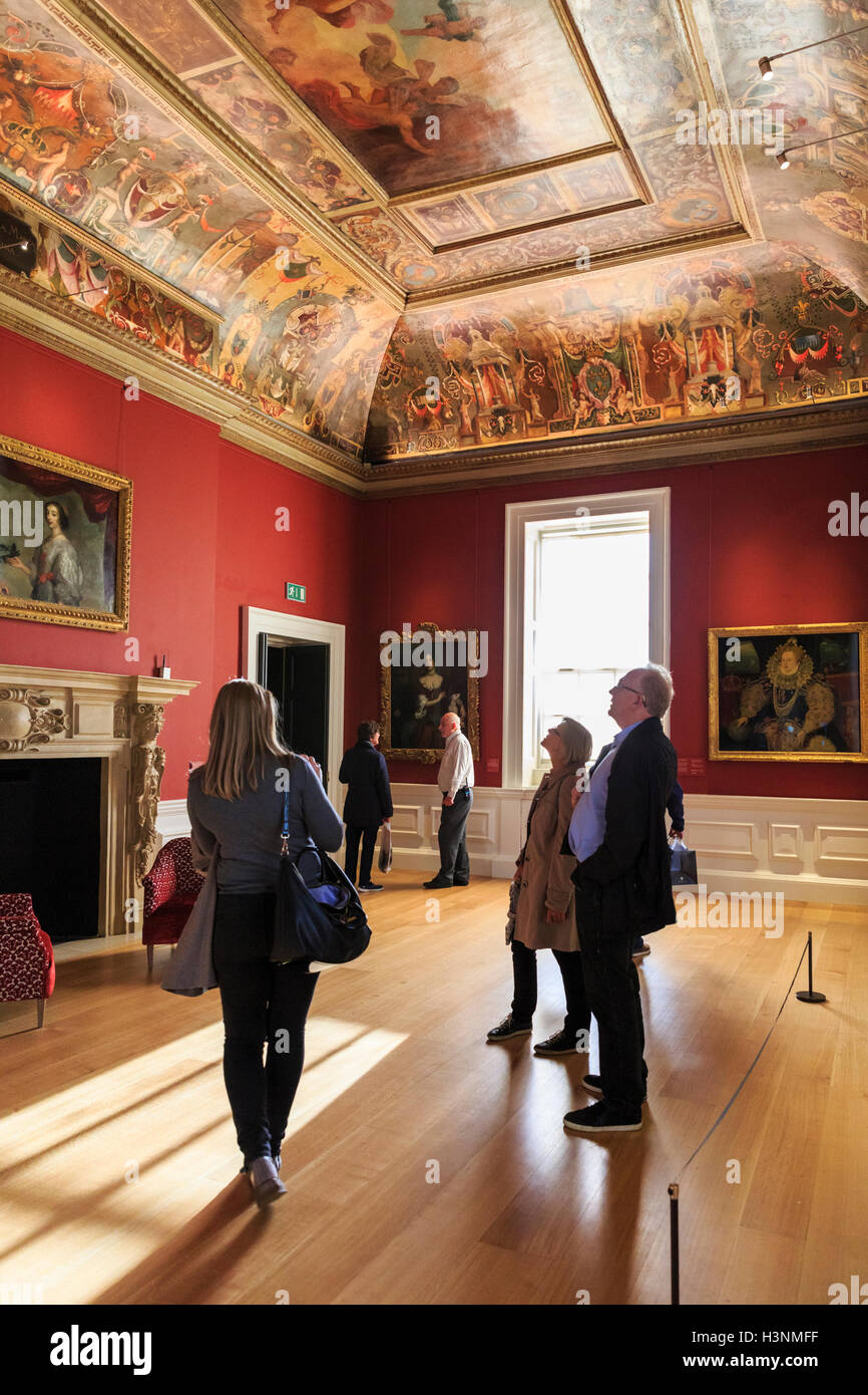 Royal Greenwich, London, 11th October 2016. Visitors explore the galleries.The Queen's House, which was closed for restoration and refurbishment for over a year, re-opens to the public, marking the historic building's 400th anniversary. Credit:  Imageplotter News and Sports/Alamy Live News Stock Photo