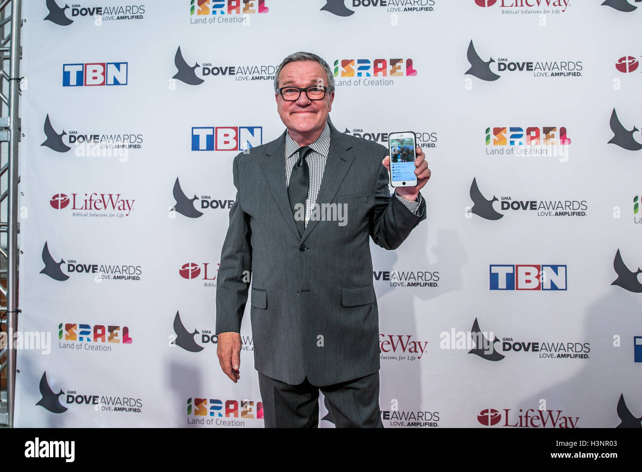 Nashville, Tennessee, USA. 11th Oct, 2016. Mark Lowry at the 47th Annual GMA Dove Awards in Nashville, TN at Allen Arena on the campus of Lipscomb University. The GMA Dove Awards is an awards show produced by the Gospel Music Association. © Jason Walle/ZUMA Wire/Alamy Live News Stock Photo