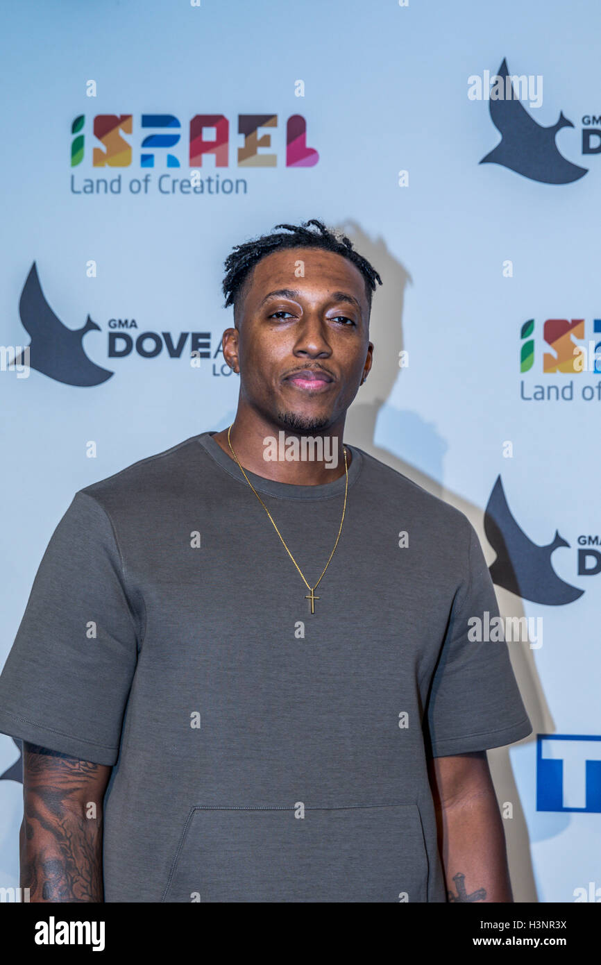 Nashville, Tennessee, USA. 11th Oct, 2016. Lecrae at the 47th Annual GMA Dove Awards in Nashville, TN at Allen Arena on the campus of Lipscomb University. The GMA Dove Awards is an awards show produced by the Gospel Music Association. © Jason Walle/ZUMA Wire/Alamy Live News Stock Photo