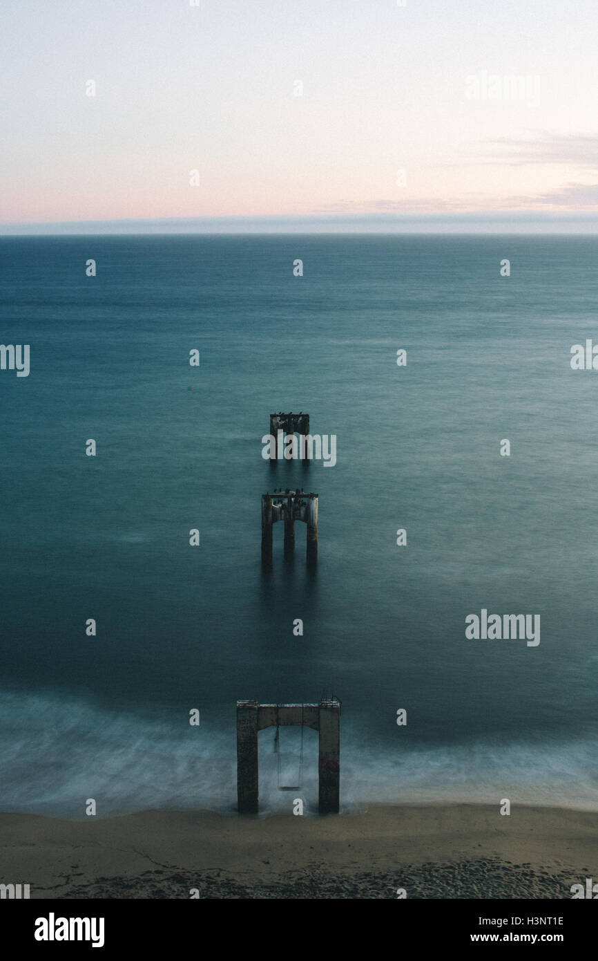 Old Davenport Pier, Santa Cruz, California, USA Stock Photo