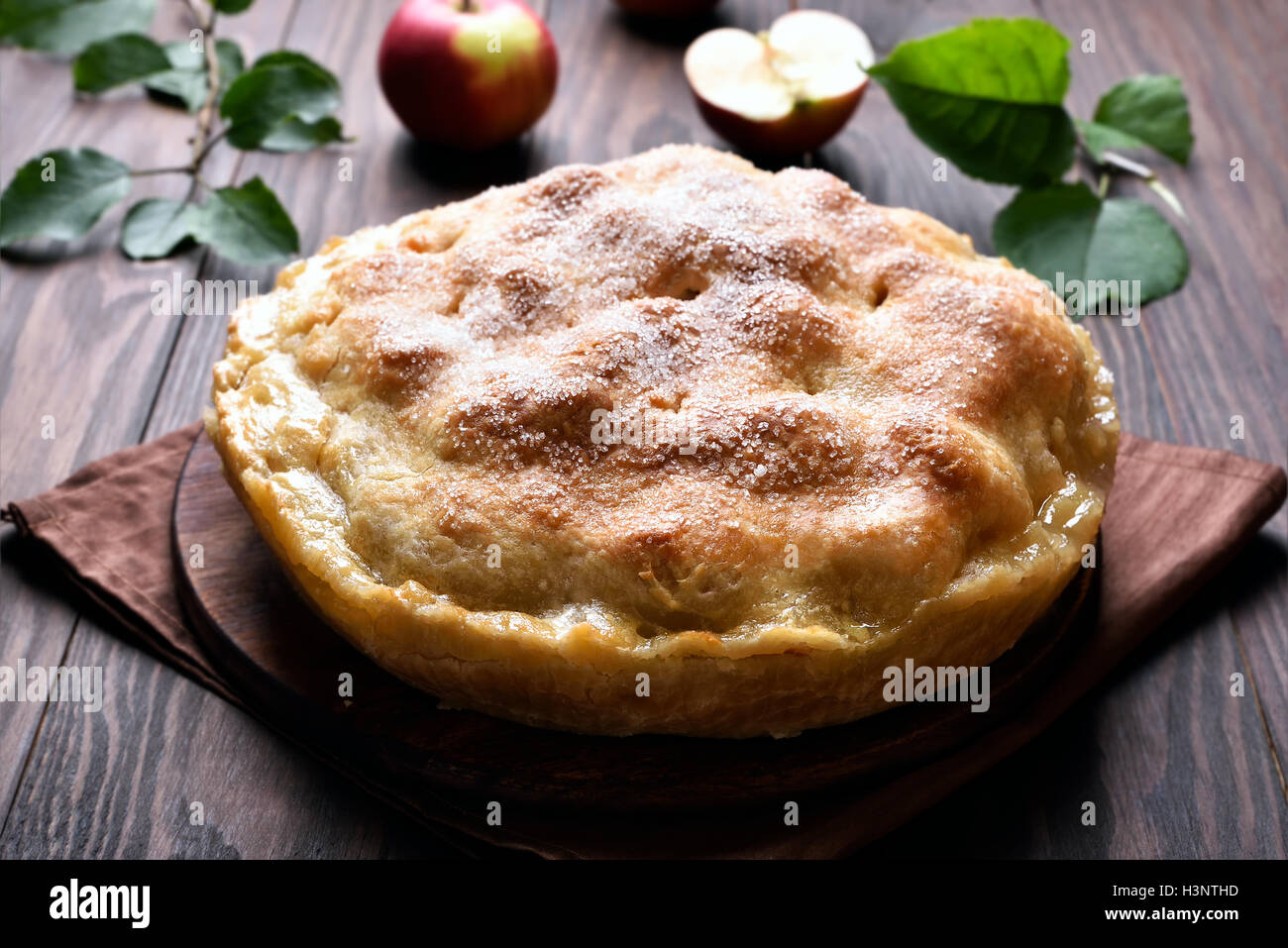 Apple pie, close up view Stock Photo