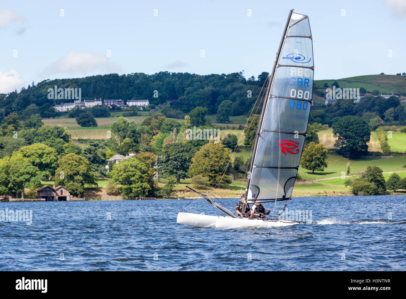 The English Lake District Sailing on Ullswater, Cumbria UK Stock