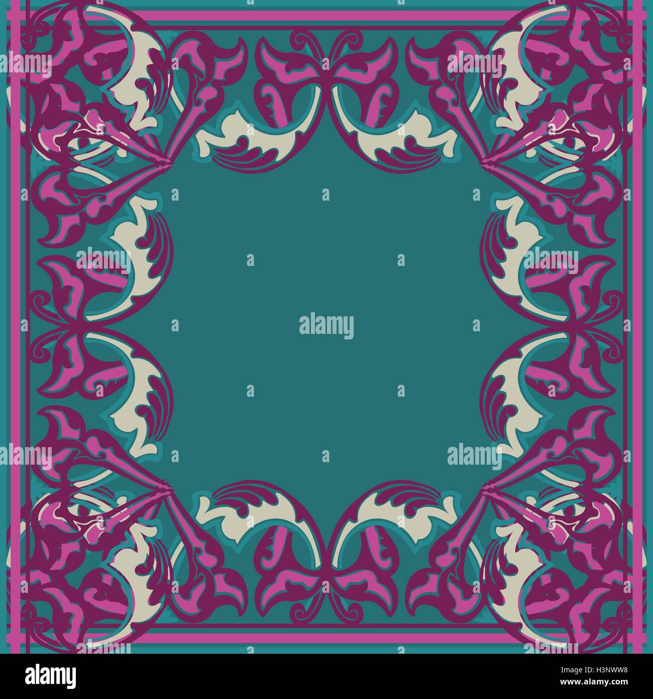 Vector ornate frame in Eastern style. Gorgeous element floral for ...