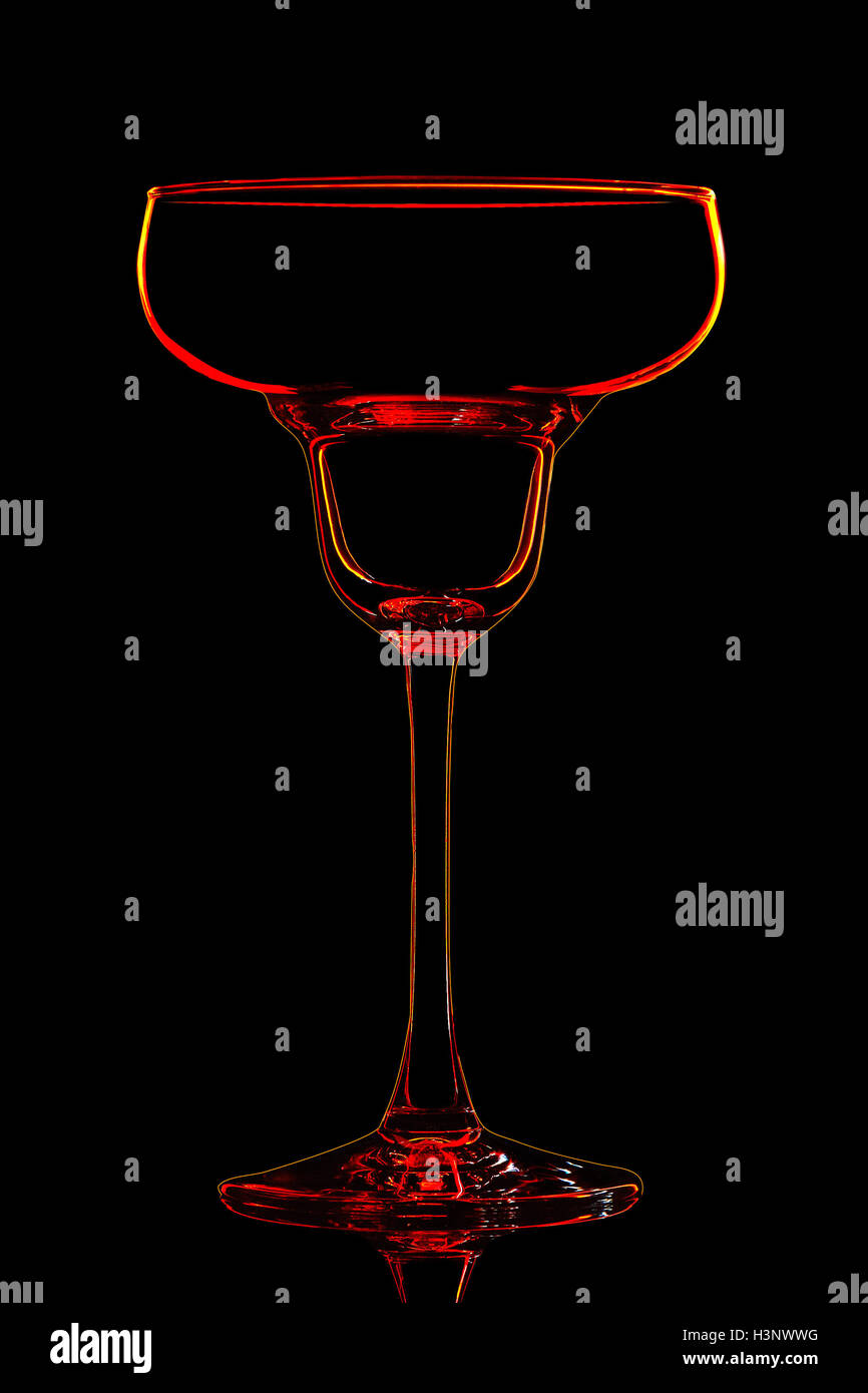 Silhouette of margarita glass on black background Stock Photo Alamy