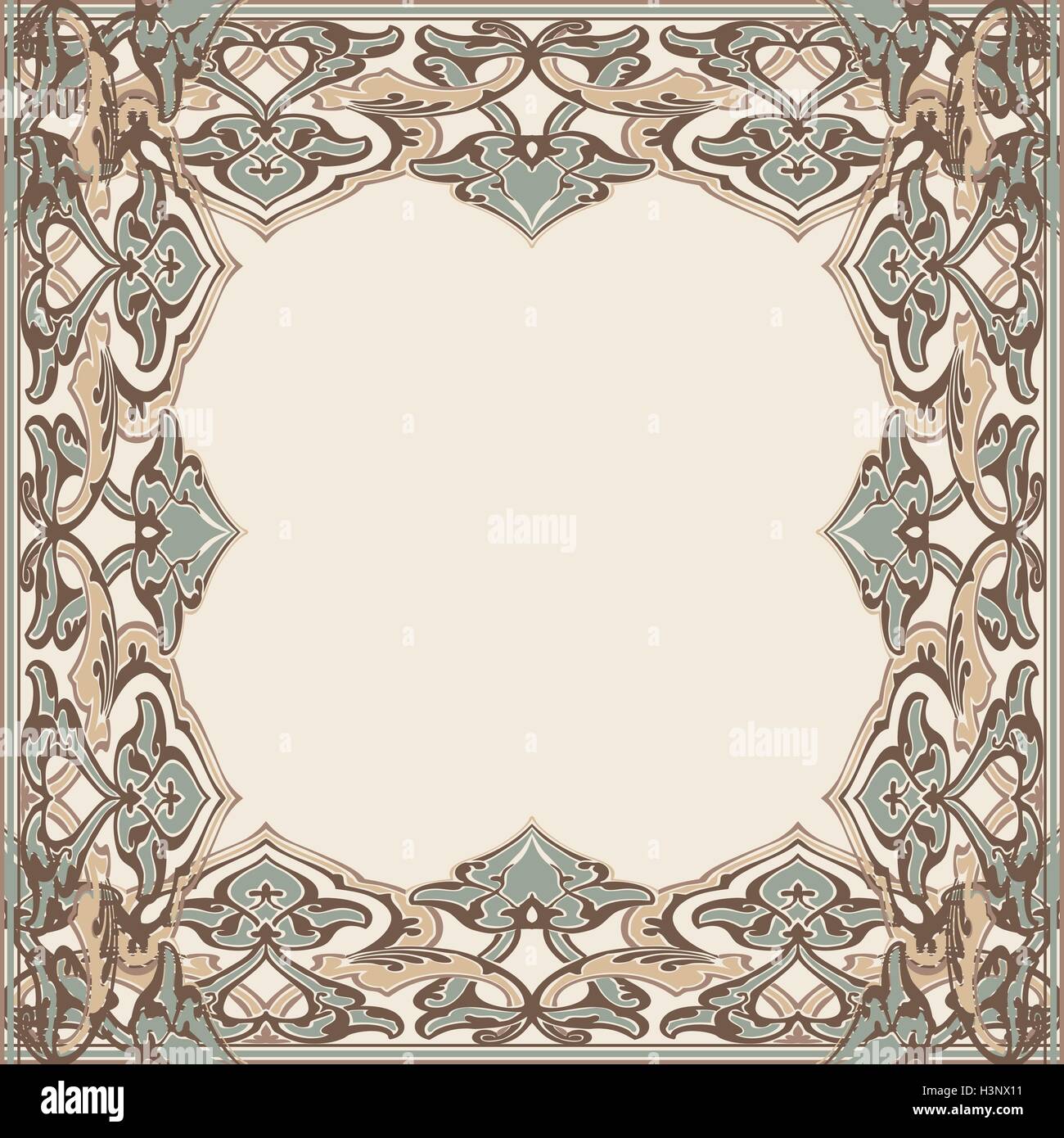 Vector ornate frame in Eastern style. Gorgeous element floral for ...