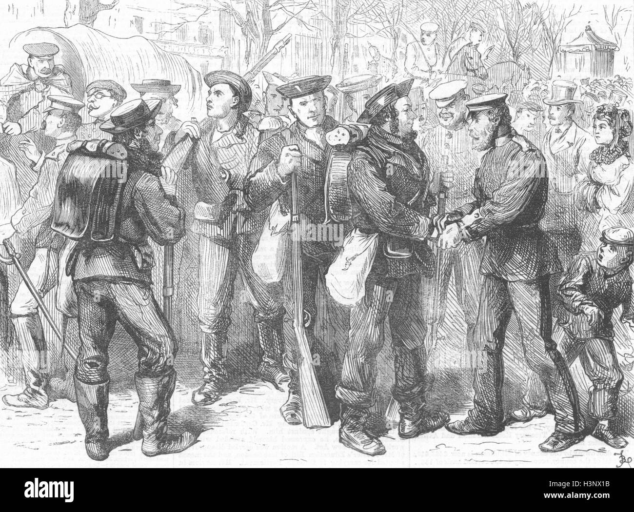 FRANCE Prussian sailors, Versailles 1871. Illustrated London News Stock Photo