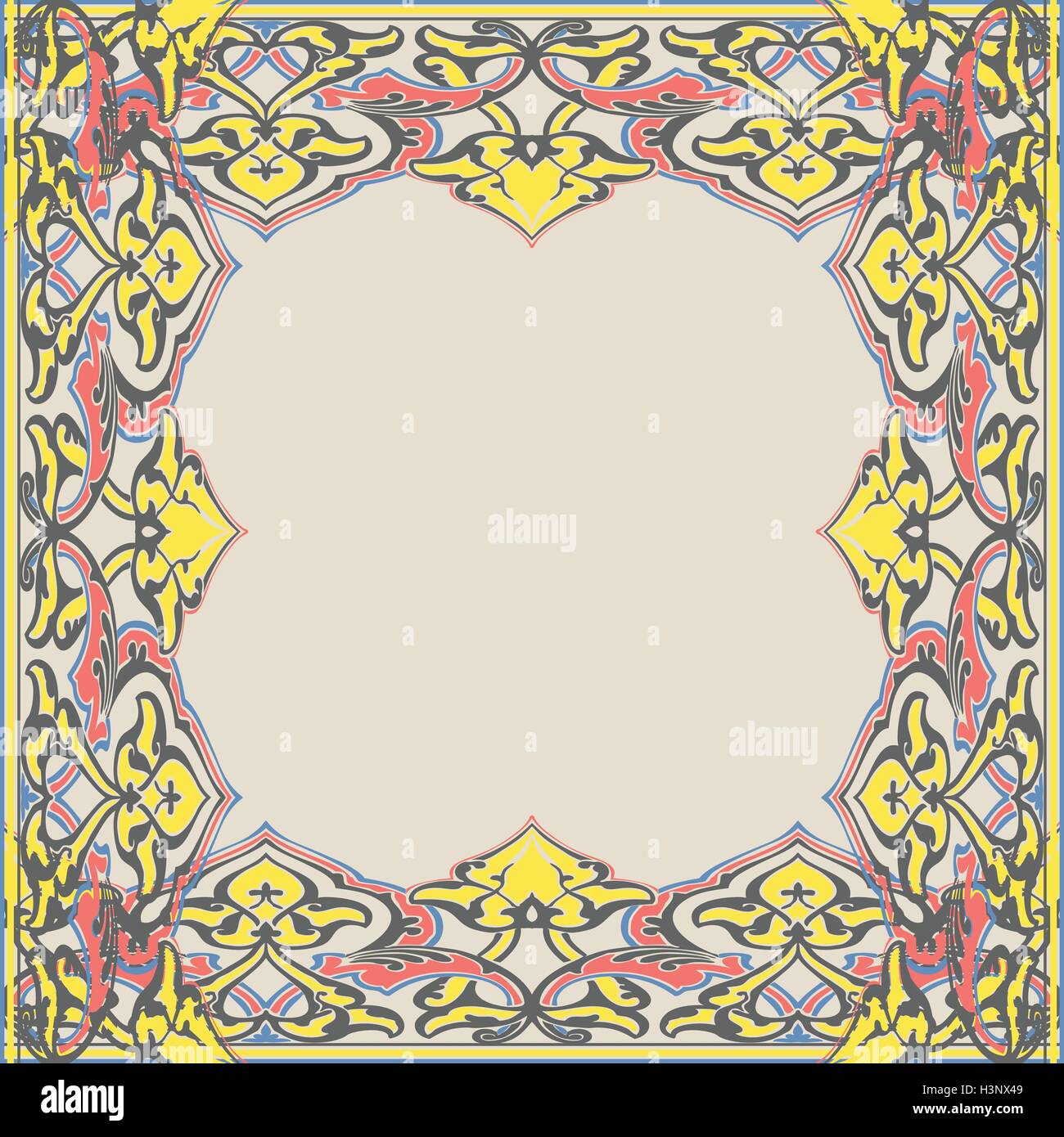 Vector ornate frame in Eastern style. Gorgeous element floral for ...