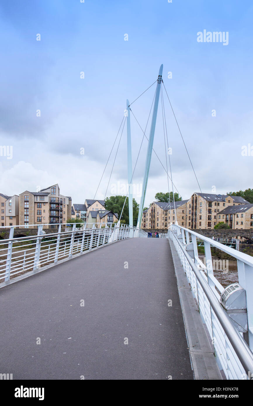 Millennium footbridge over the River Lune in Lancaster Lancashire UK Stock Photo