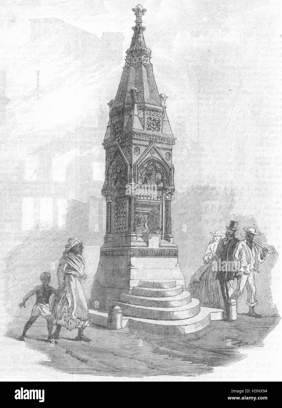 19th century drinking fountain Black and White Stock Photos & Images