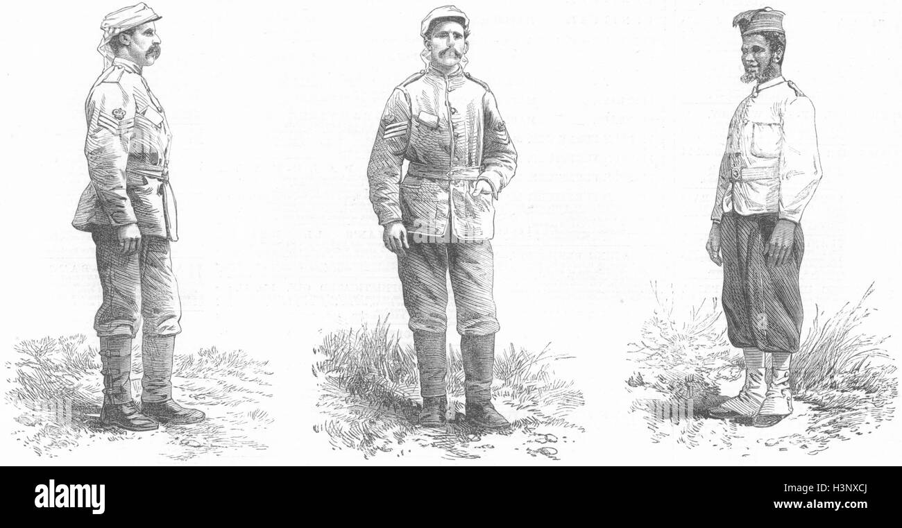 GHANA Ashanti war Uniform troops expedition 1873. Illustrated London News Stock Photo