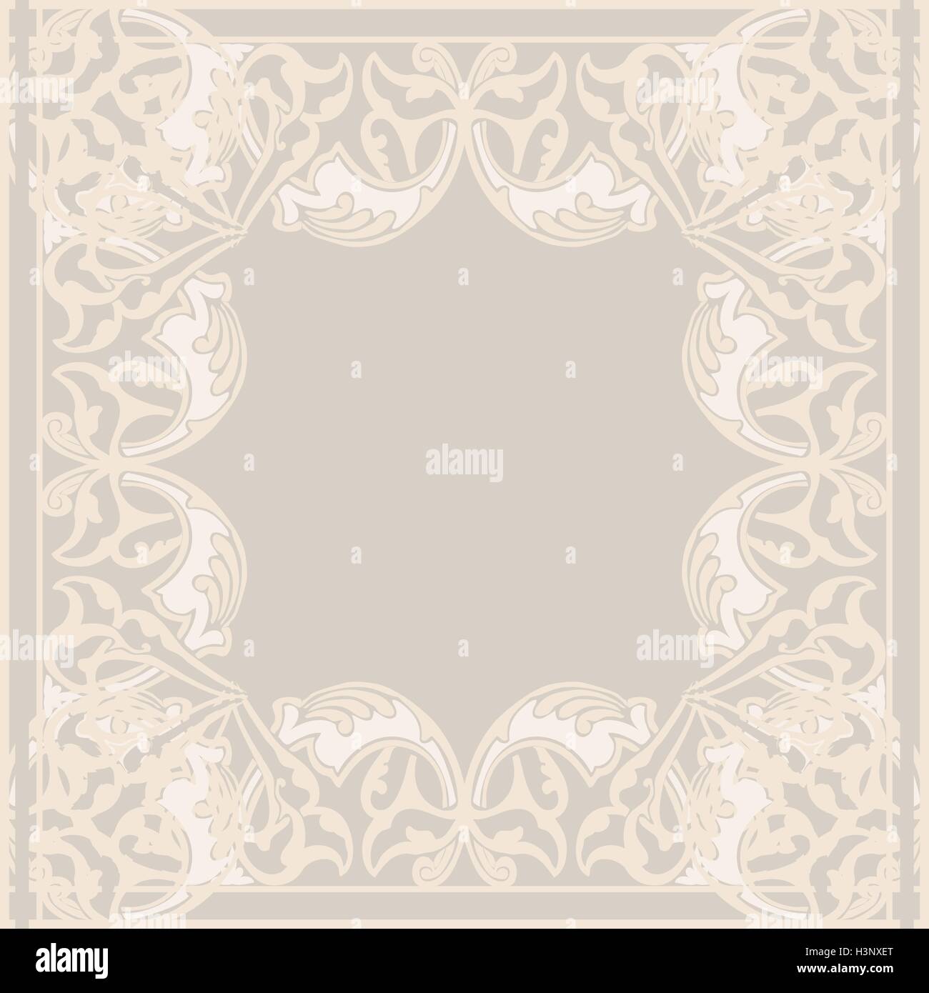 Vector ornate frame in Eastern style. Gorgeous element floral for ...