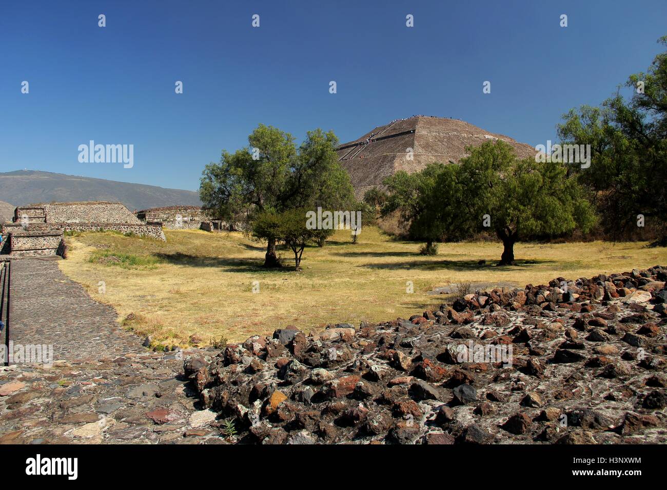Teotihuacan. Mexico. Pyramid of the Sun. Stock Photo