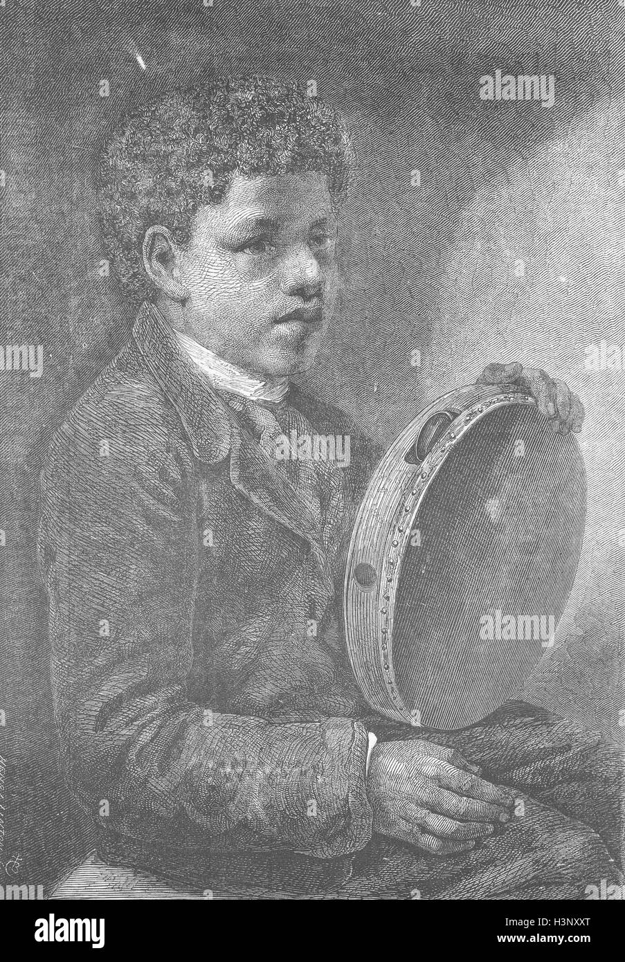 MUSIC An Itinerant 1856. Illustrated London News Stock Photo