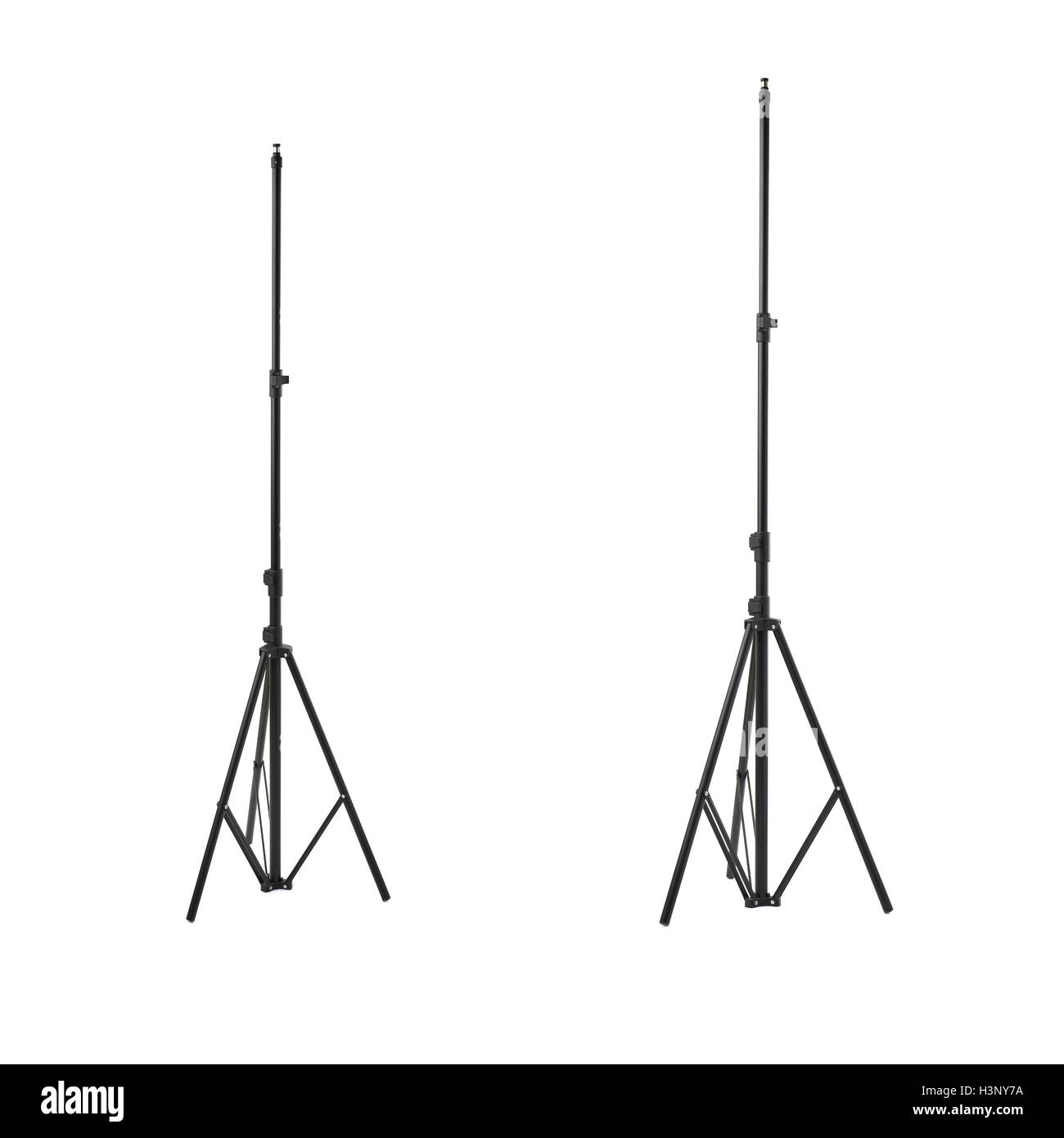 Set of Studio flash stand over isolated white background Stock Photo