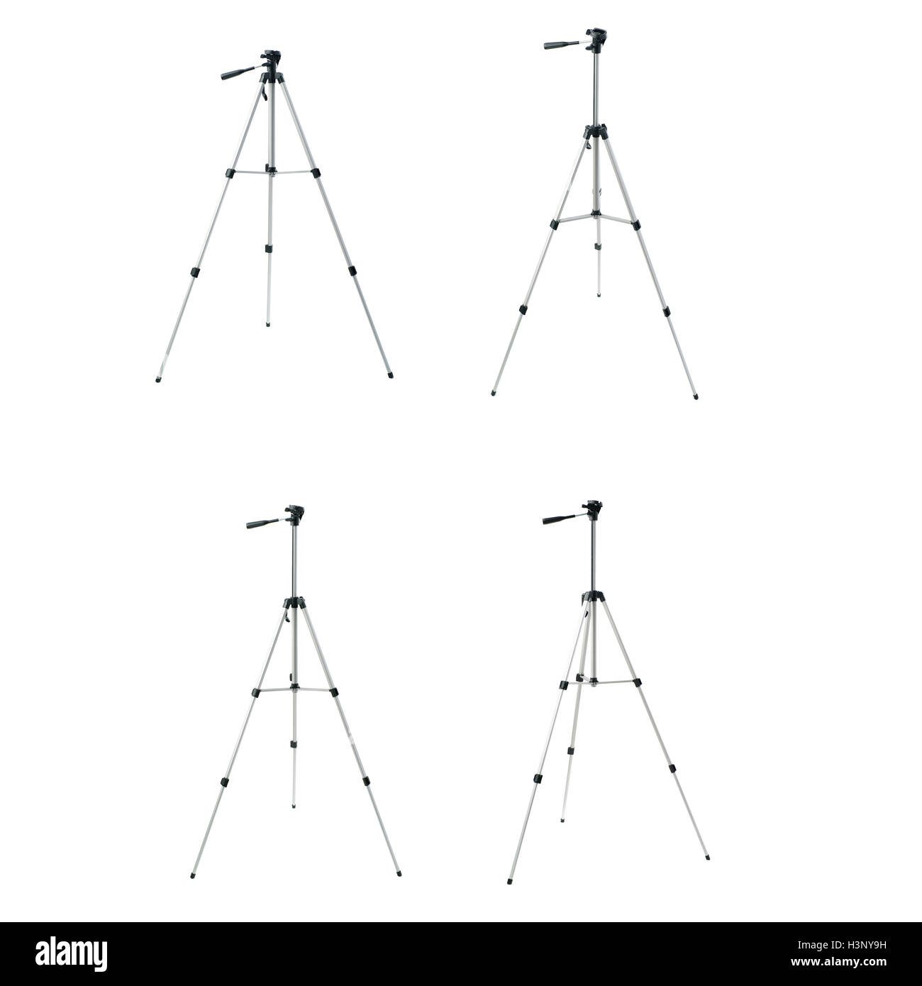 Set of Camera tripod over isolated white background Stock Photo - Alamy