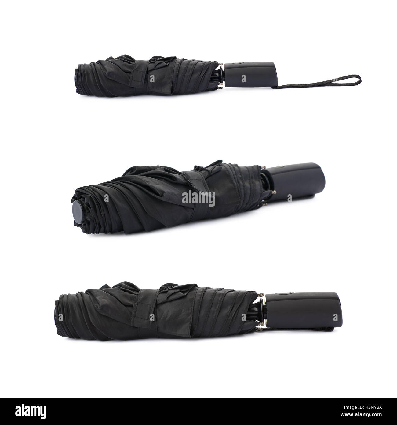 Set of Black umbrella isolated over the white background Stock Photo ...