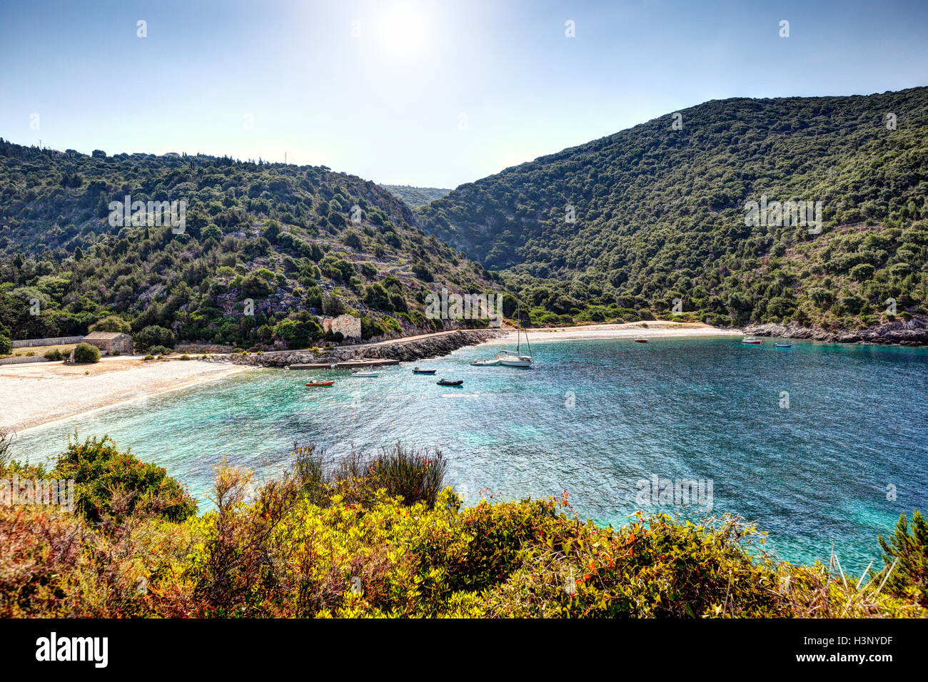 The beaches of Agia Jerusalem in Kefalonia island, Greece Stock Photo