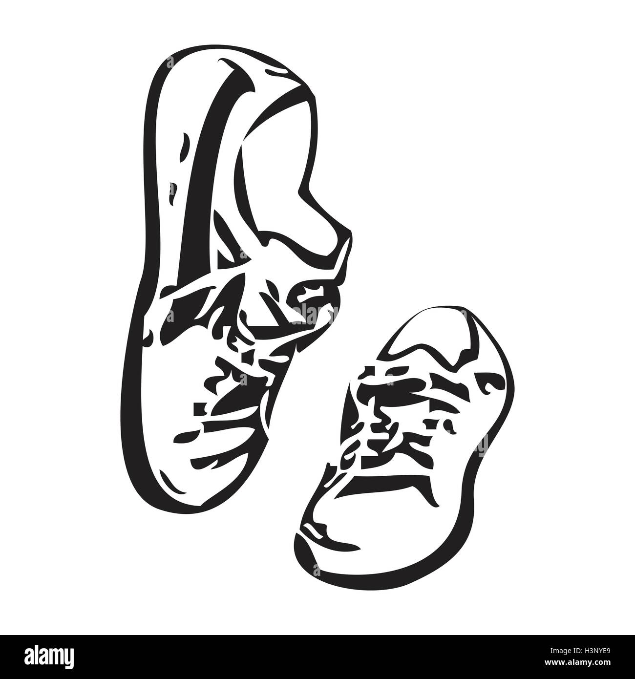 Sneakers shoes vector sketch drawing illustration. Sneakers isolated  background vector Stock Vector Image & Art - Alamy