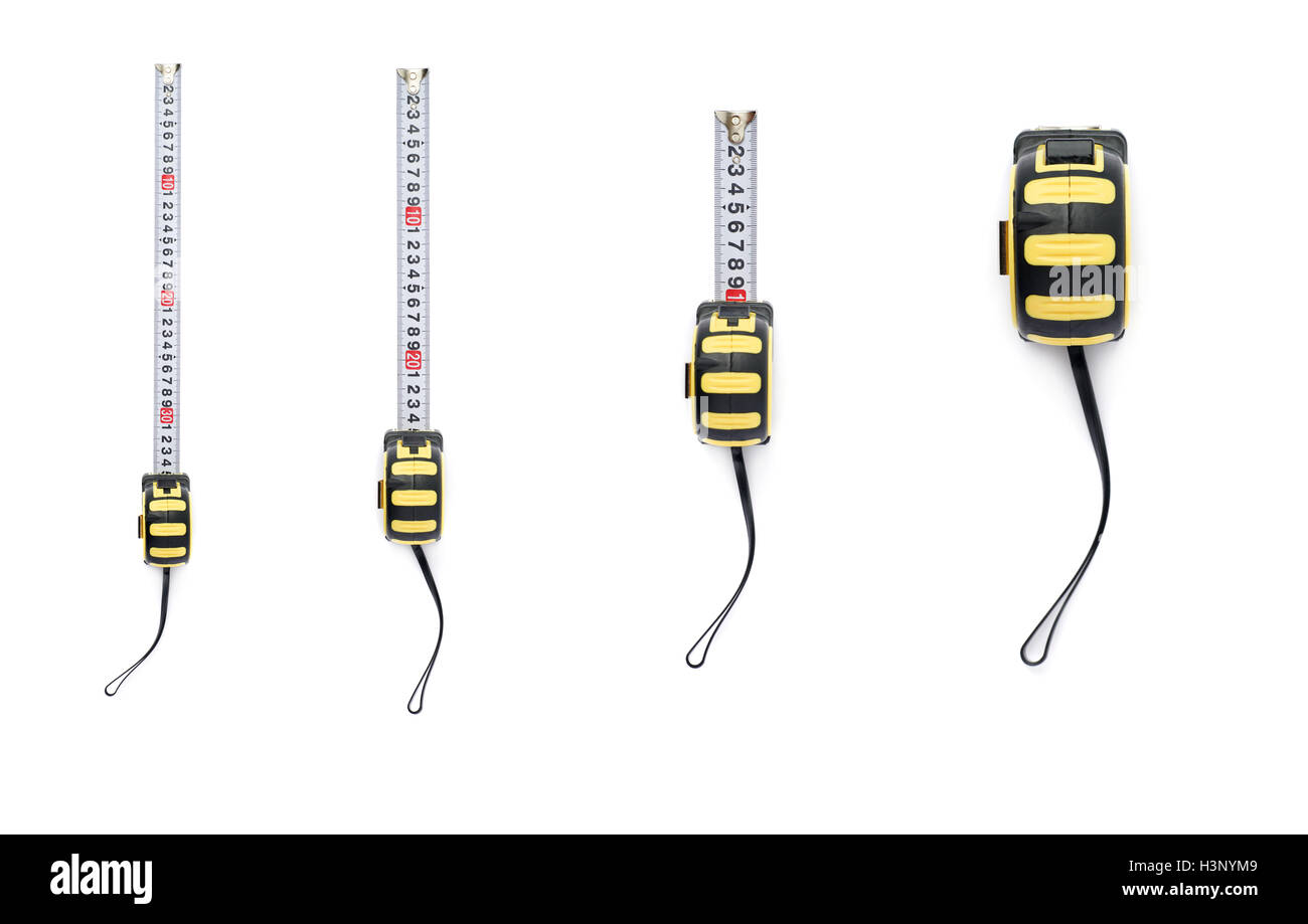Set of Measuring tape over isolated white background Stock Photo Alamy